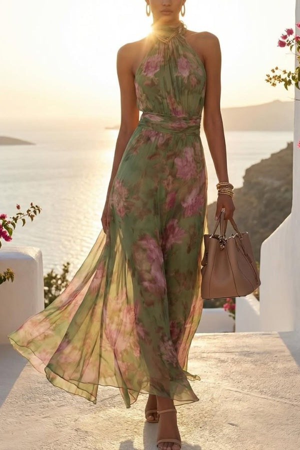 Doris Floral Halter Maxi Dress