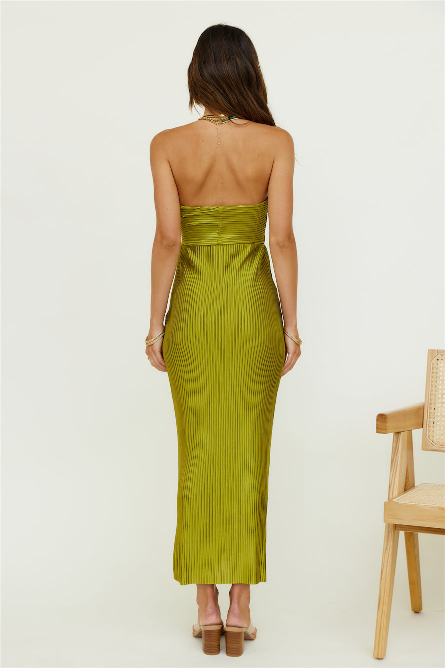 Audrina Satin Maxi Dress in Sage