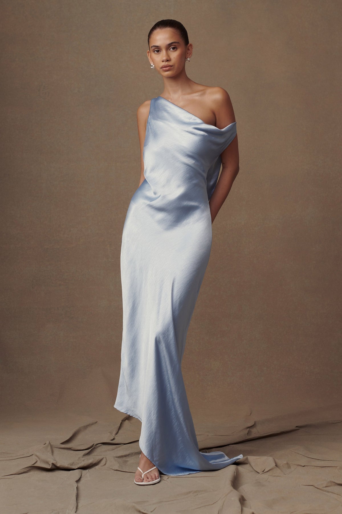 Aida Asymmetrical Slip Maxi Dress