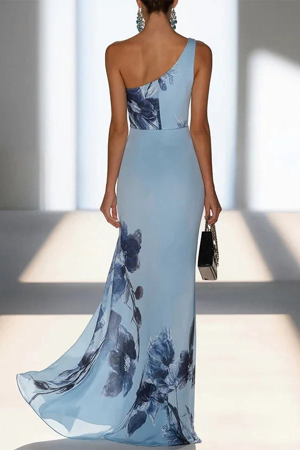 Ainsley Floral One-Shoulder Maxi Dress