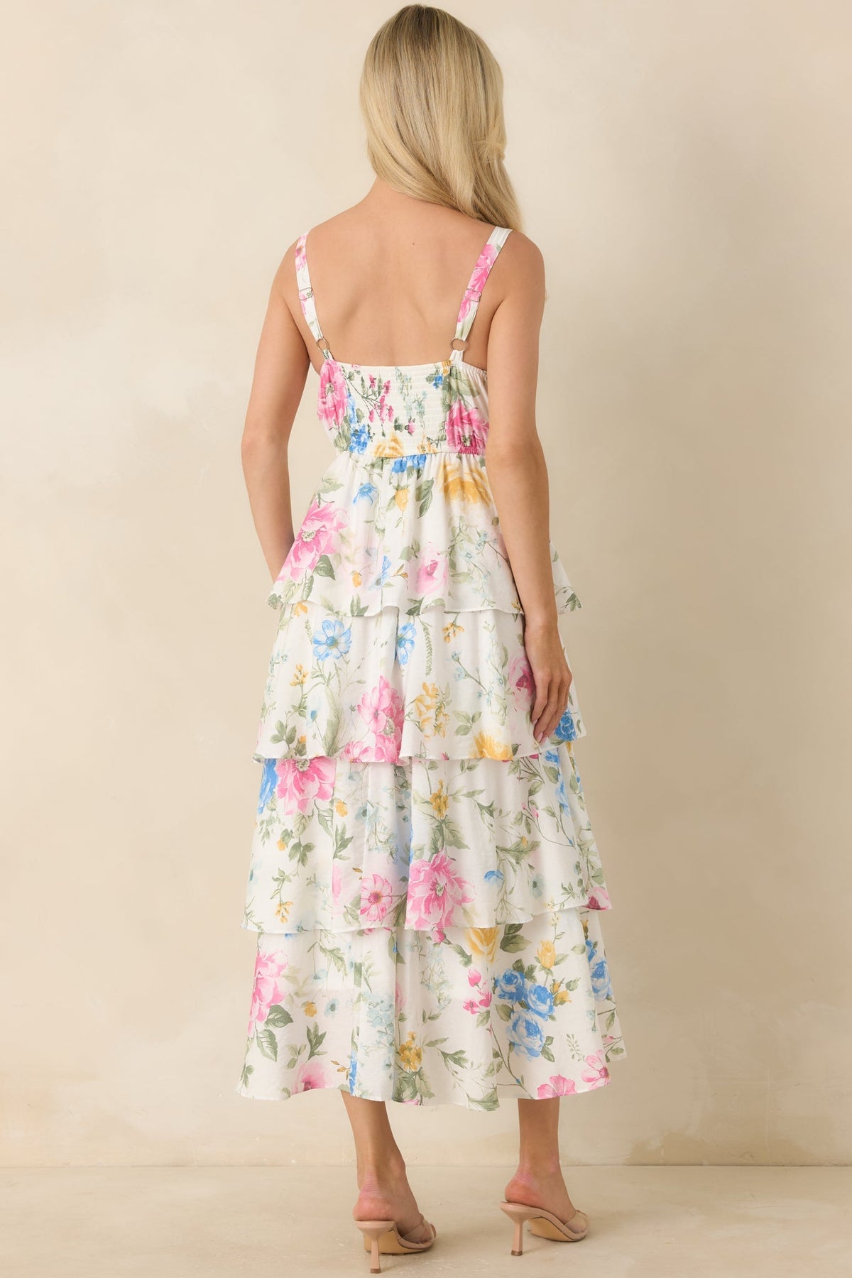 Cynthia Floral Maxi Dress in White