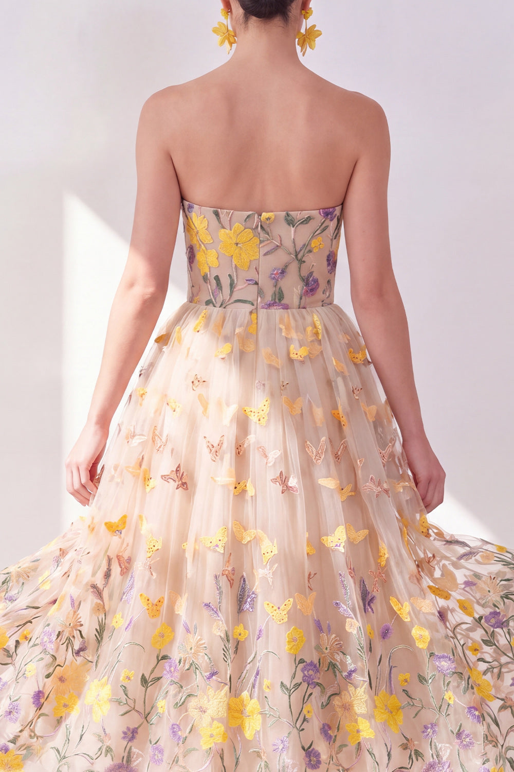 Pixie Floral Strapless Maxi Dress