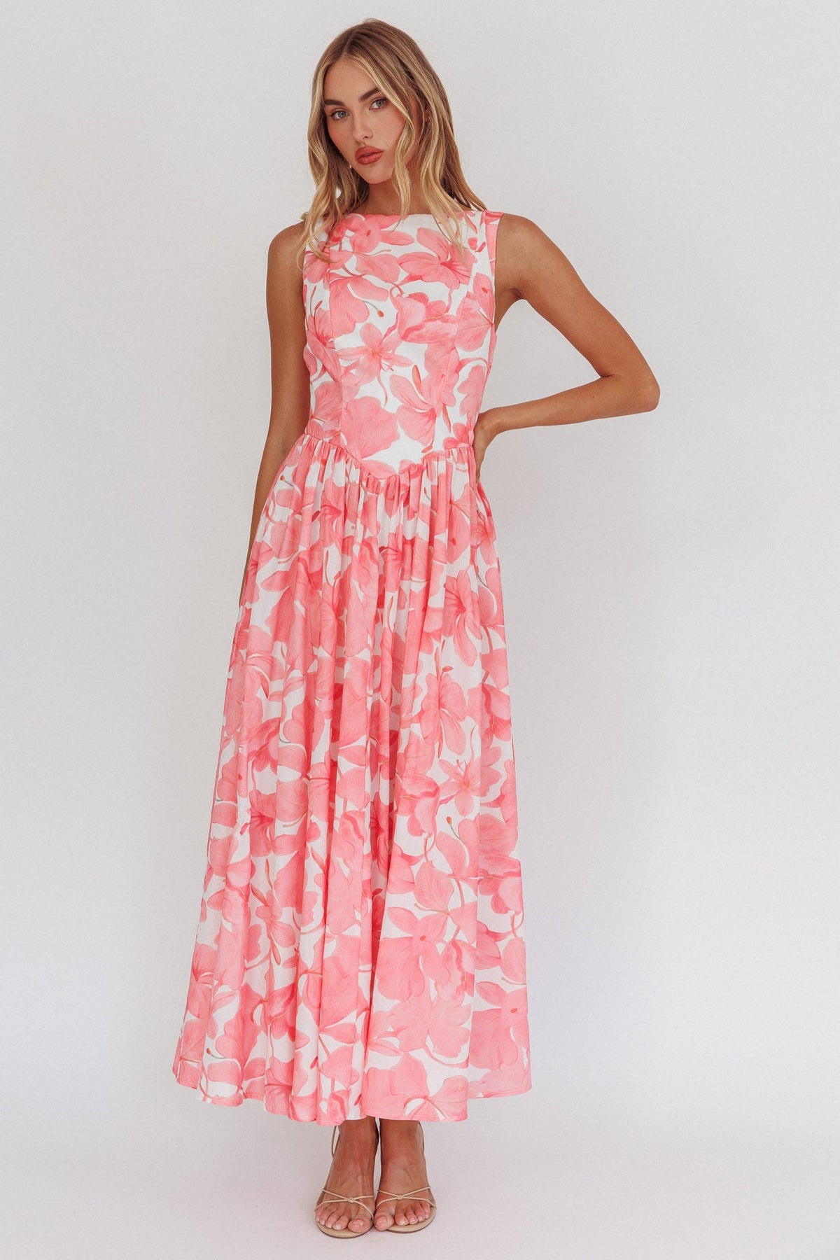 Andrea Low-Back Floral Maxi Dress