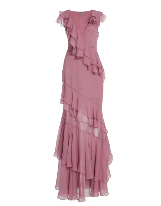 Teresa Chiffon Pleated Evening Gown