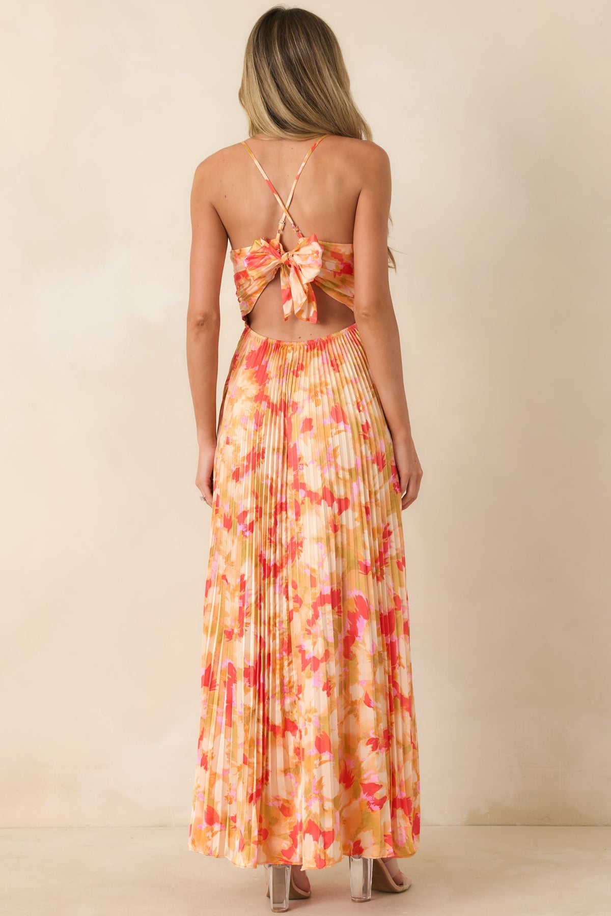 Heidi Painted Satin Maxi Dress