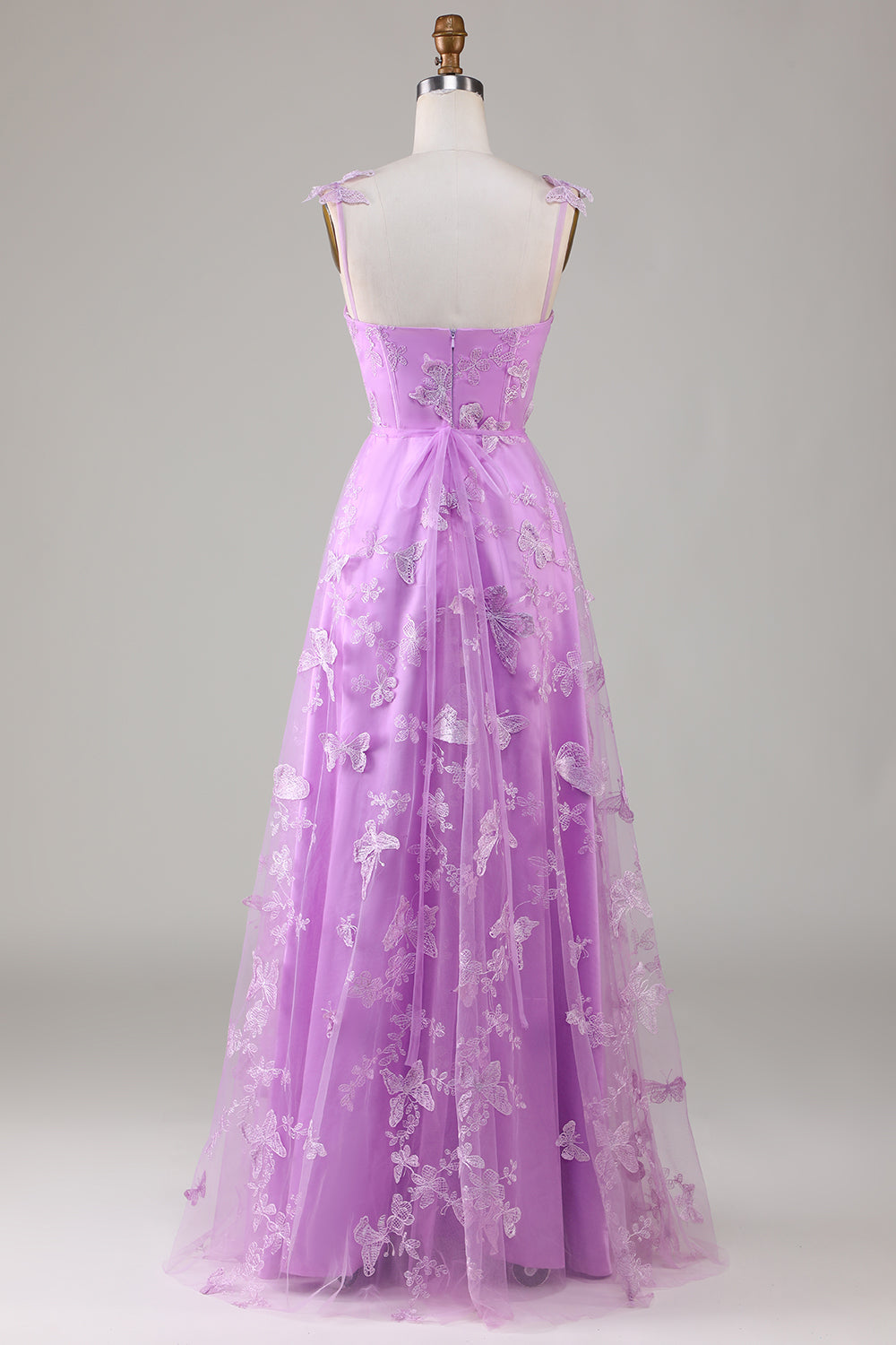 Rhiannon Green Dress with Corset Bodice and Appliqued Tulle