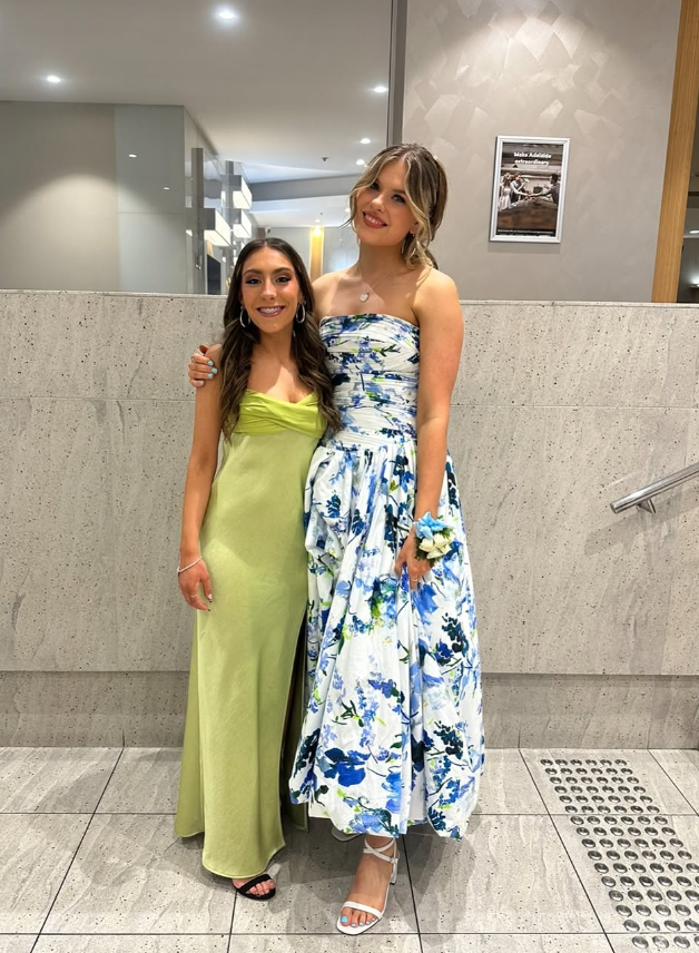 Abigail Floral Print Strapless Evening Gown