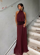 Linnet Sequin Dress with Halter Neck and Drop Waist