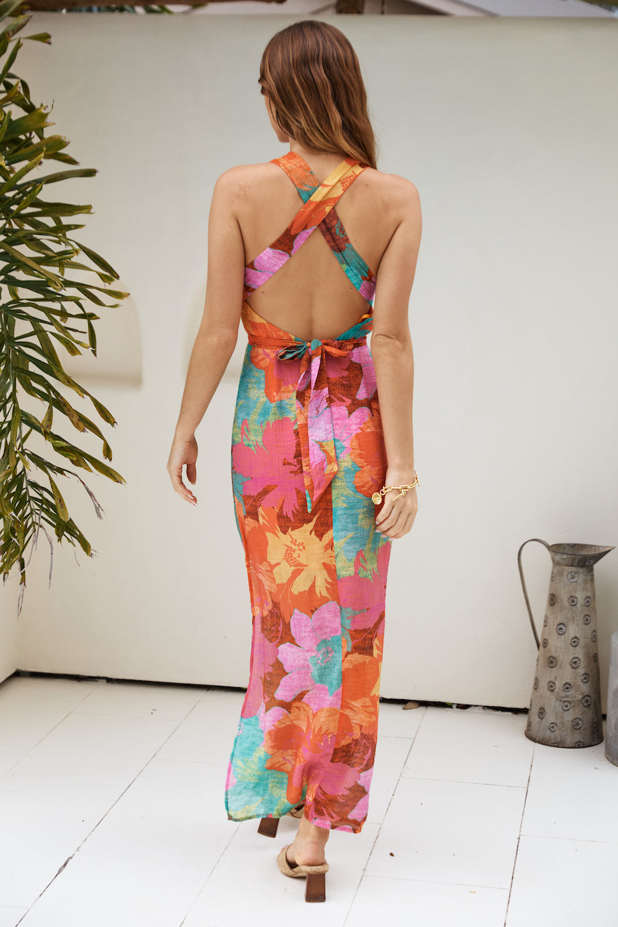 Val Halter Maxi Dress in Blush