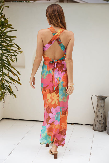 Val Halter Maxi Dress in Blush