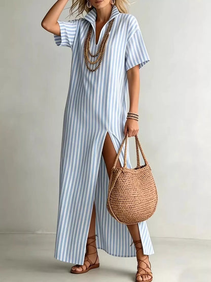 Lina Striped Shirt Dress