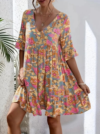 Tori Printed A Line Dress