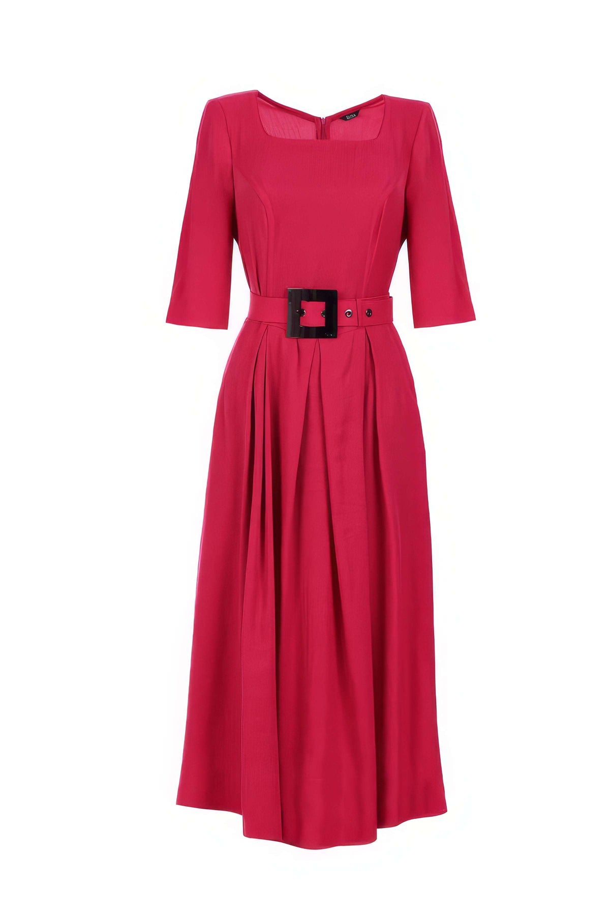 Saffie Belted A-Line Cocktail Midi Dress