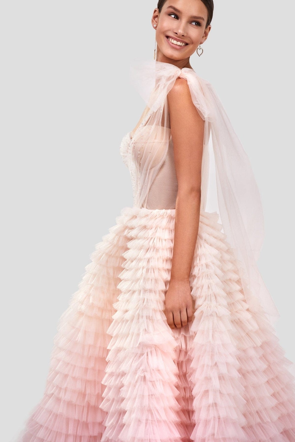 Kara Formal Gown with Ombre Tulle and Layered Ruffles