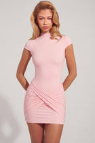 Evelyne Ruched Backless Mini Dress