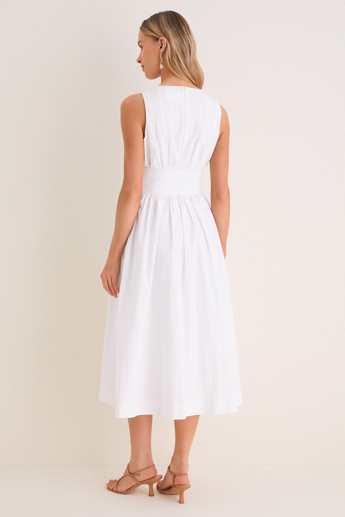 Marilyn Lace Midi Dress in Ivory
