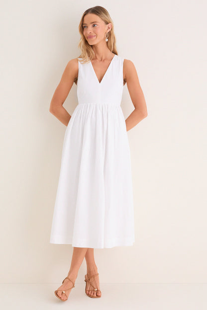 Marilyn Lace Midi Dress in Ivory