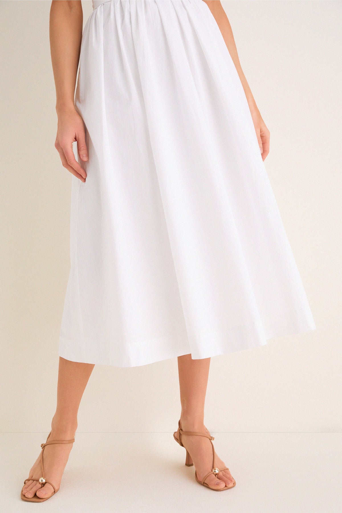 Marilyn Lace Midi Dress in Ivory