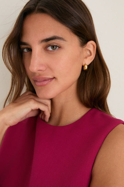 Joanna Crepe Maxi Dress in Raspberry