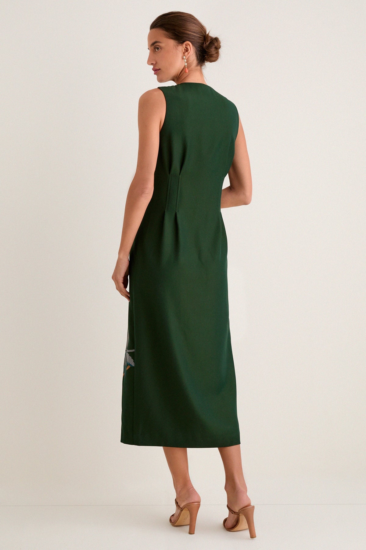 Melody Embroidered Dress in Verdant Green