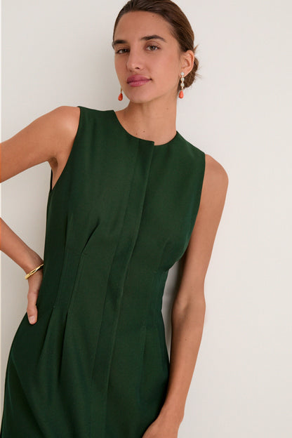 Melody Embroidered Dress in Verdant Green
