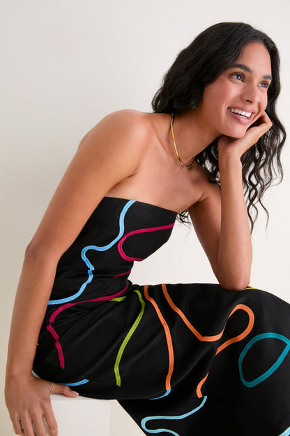 Electra Embroidered Linen Maxi Dress
