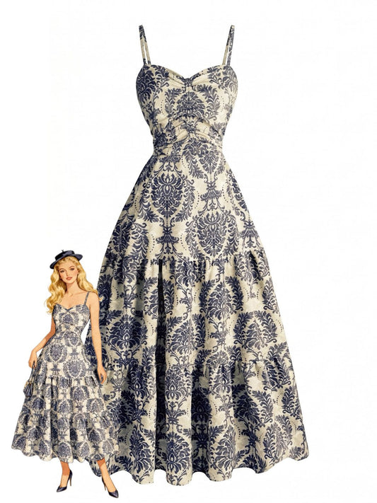 Naomi Damask Vintage Dress