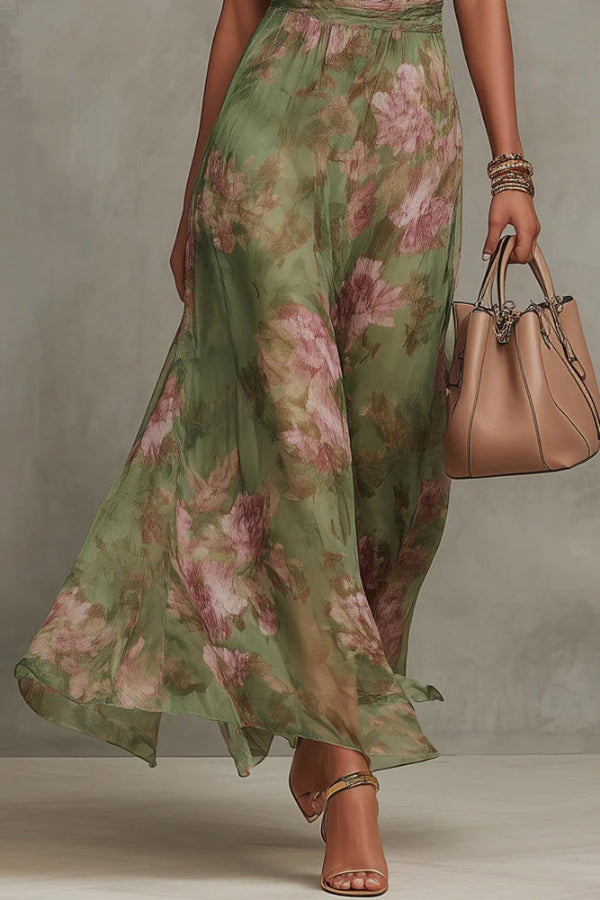 Doris Floral Halter Maxi Dress