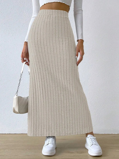 Adela Skirt with Ribbed Knit and High Waist