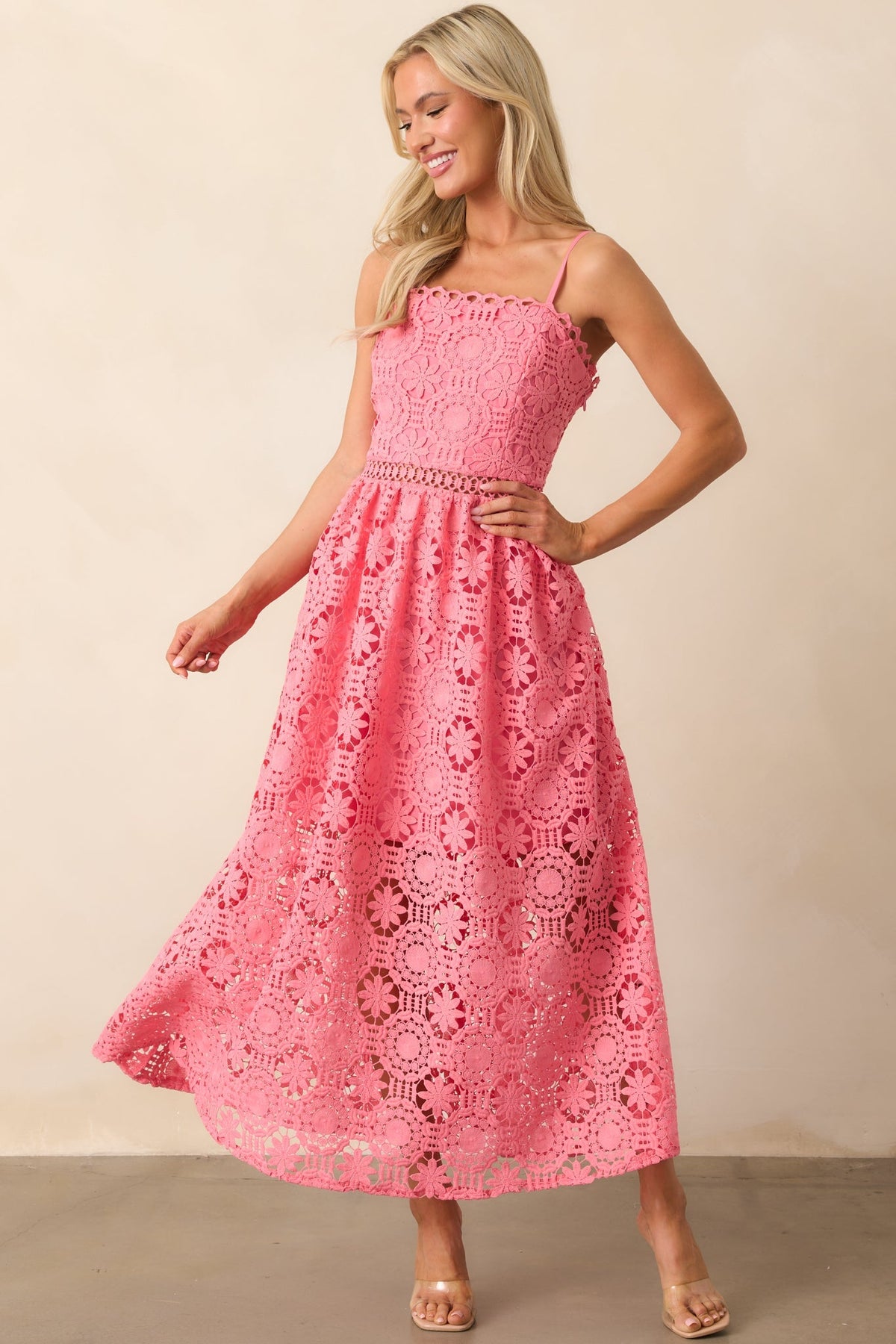 Solenne Floral Embroidered Maxi Dress