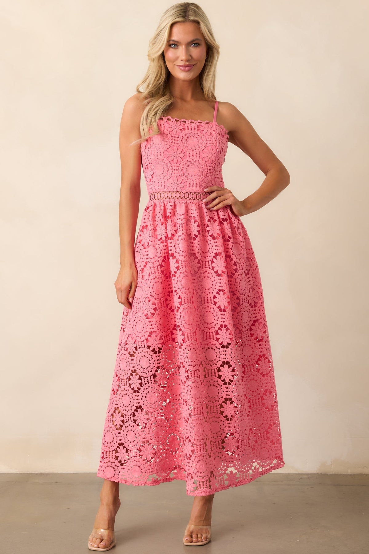 Solenne Floral Embroidered Maxi Dress