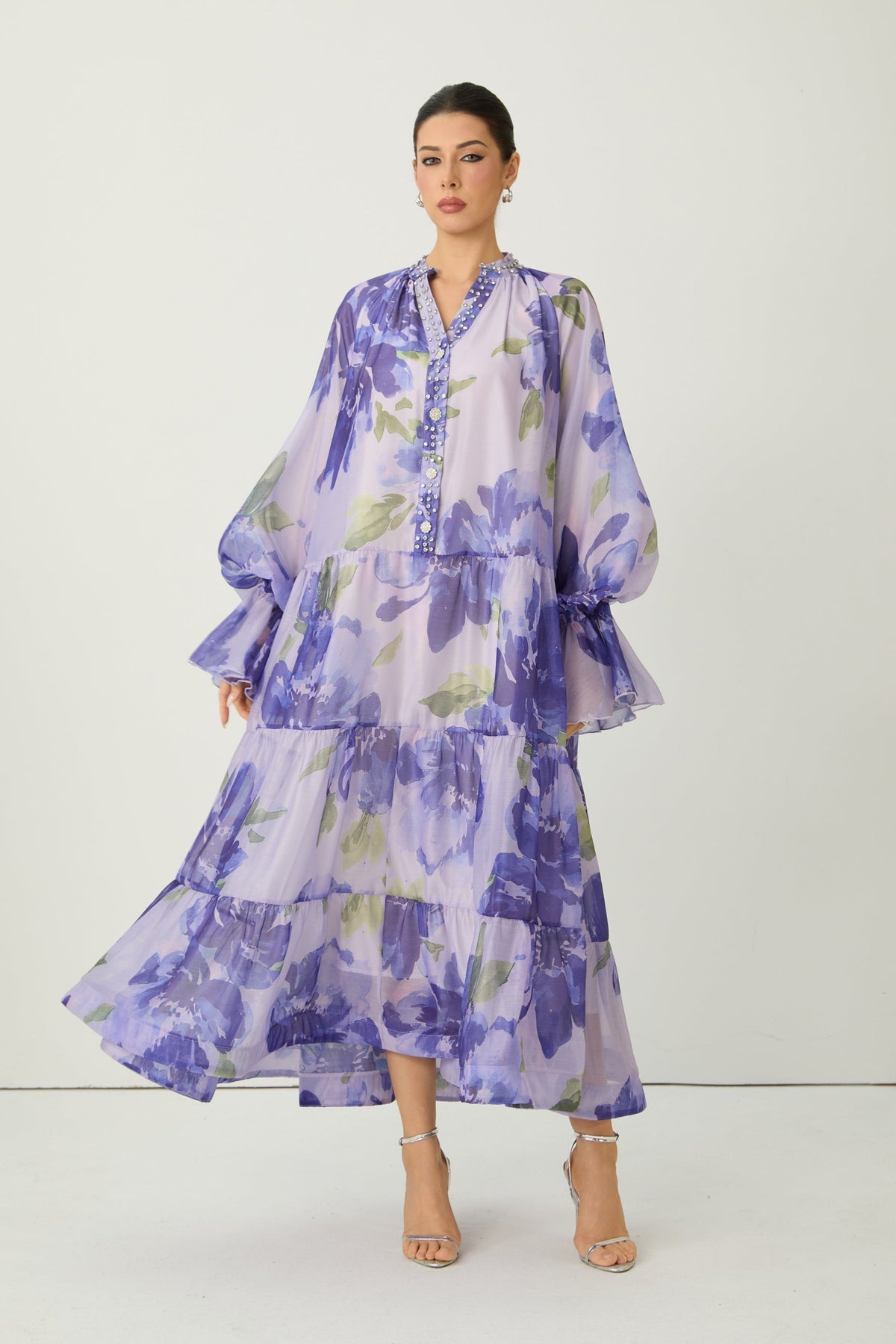 Rowan Floral Maxi Dress in Amethyst
