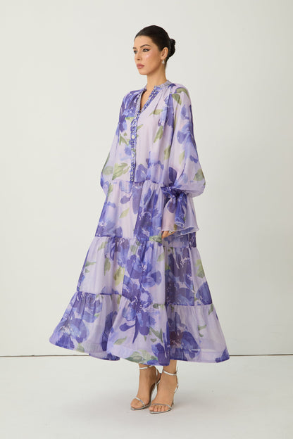 Rowan Floral Maxi Dress in Amethyst