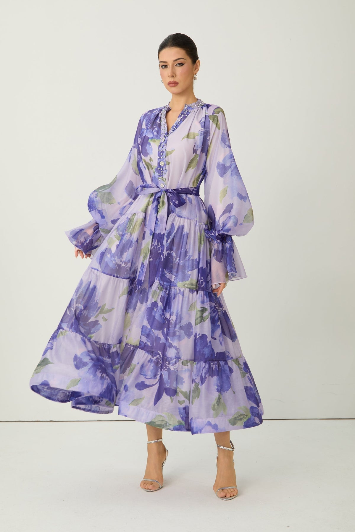 Rowan Floral Maxi Dress in Amethyst