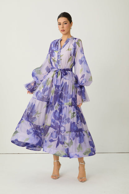 Rowan Floral Maxi Dress in Amethyst
