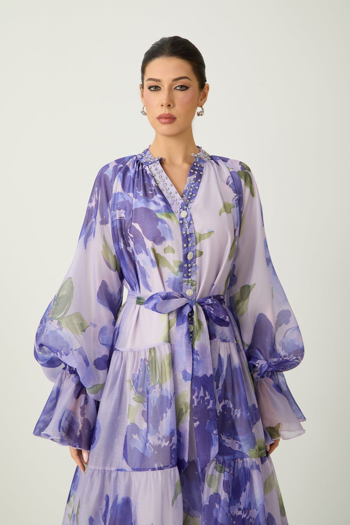 Rowan Floral Maxi Dress in Amethyst