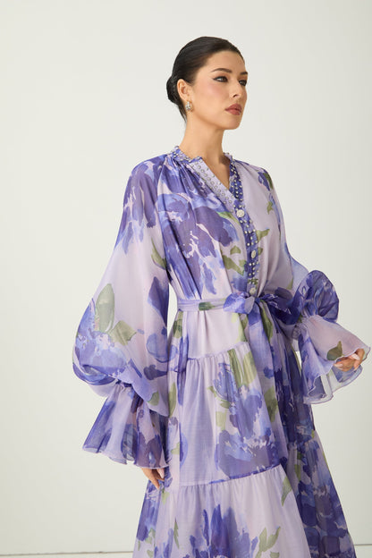 Rowan Floral Maxi Dress in Amethyst