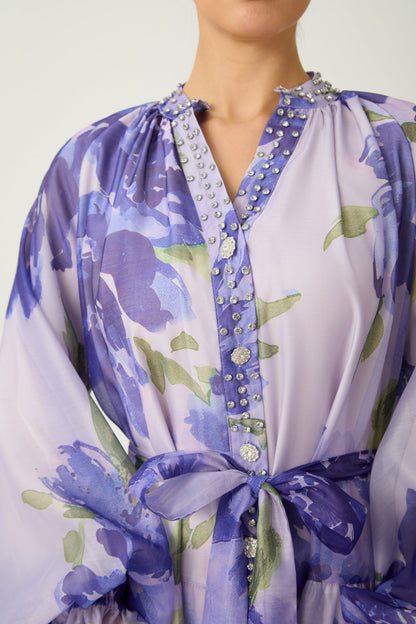 Rowan Floral Maxi Dress in Amethyst