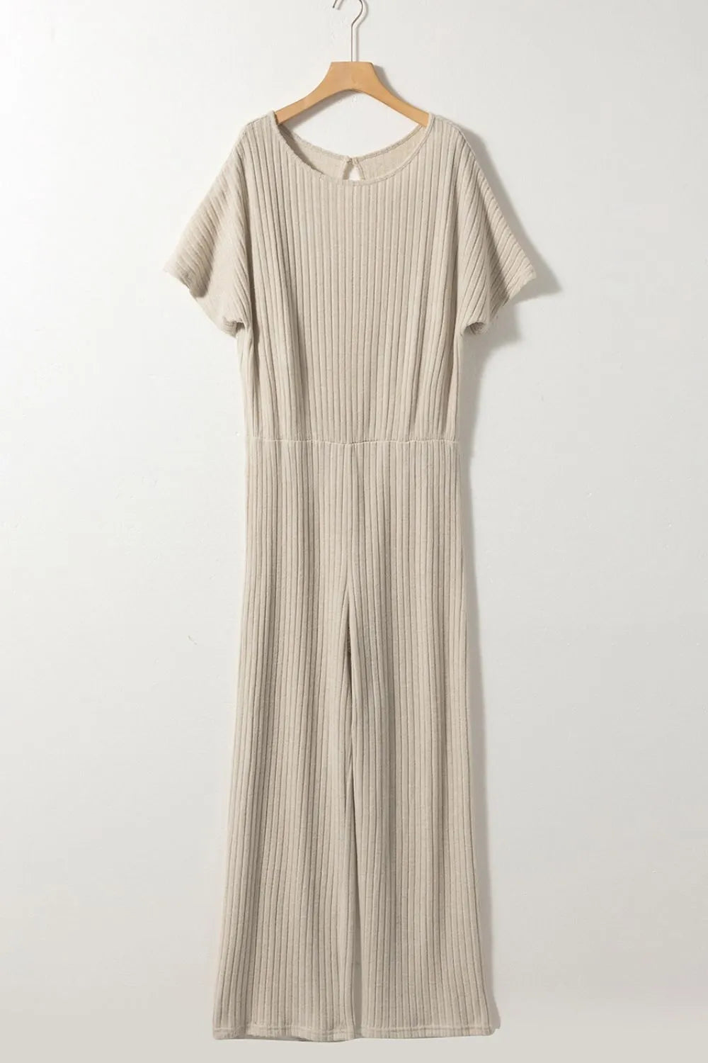 Jade Jumpsuit with Ribbed Knit and Wide Leg
