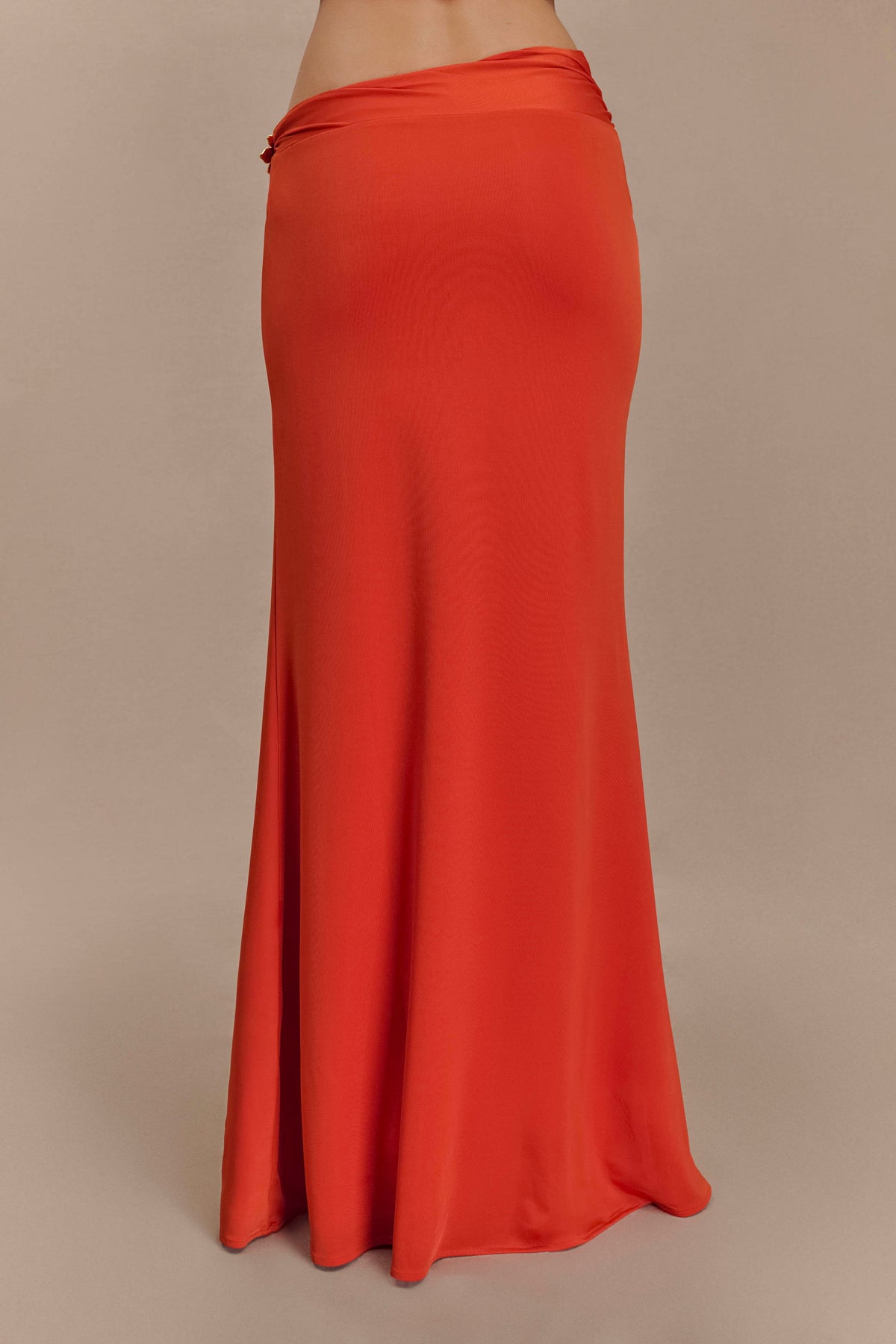 Amalie Skirt with Asymmetric Waist and Floral Hardware