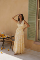 Paris Sunny Maxi Beach Dress in Yellow