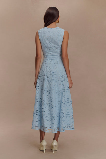 Annabel Skirt with Broderie Detail and Tiered Hem
