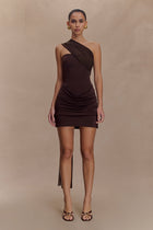 Mattea Slinky Mesh Mini Slip Dress with Scarf