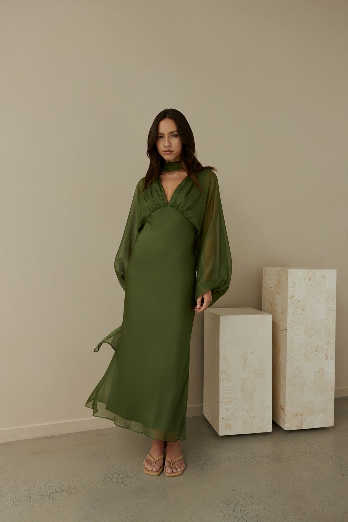 Mabel Long Sleeve Dress with Wrap Front and Tie Waist