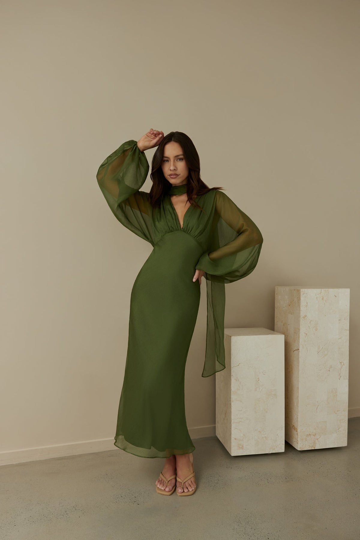 Mabel Long Sleeve Dress with Wrap Front and Tie Waist