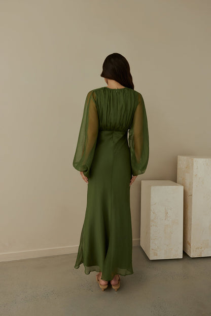 Mabel Long Sleeve Dress with Wrap Front and Tie Waist