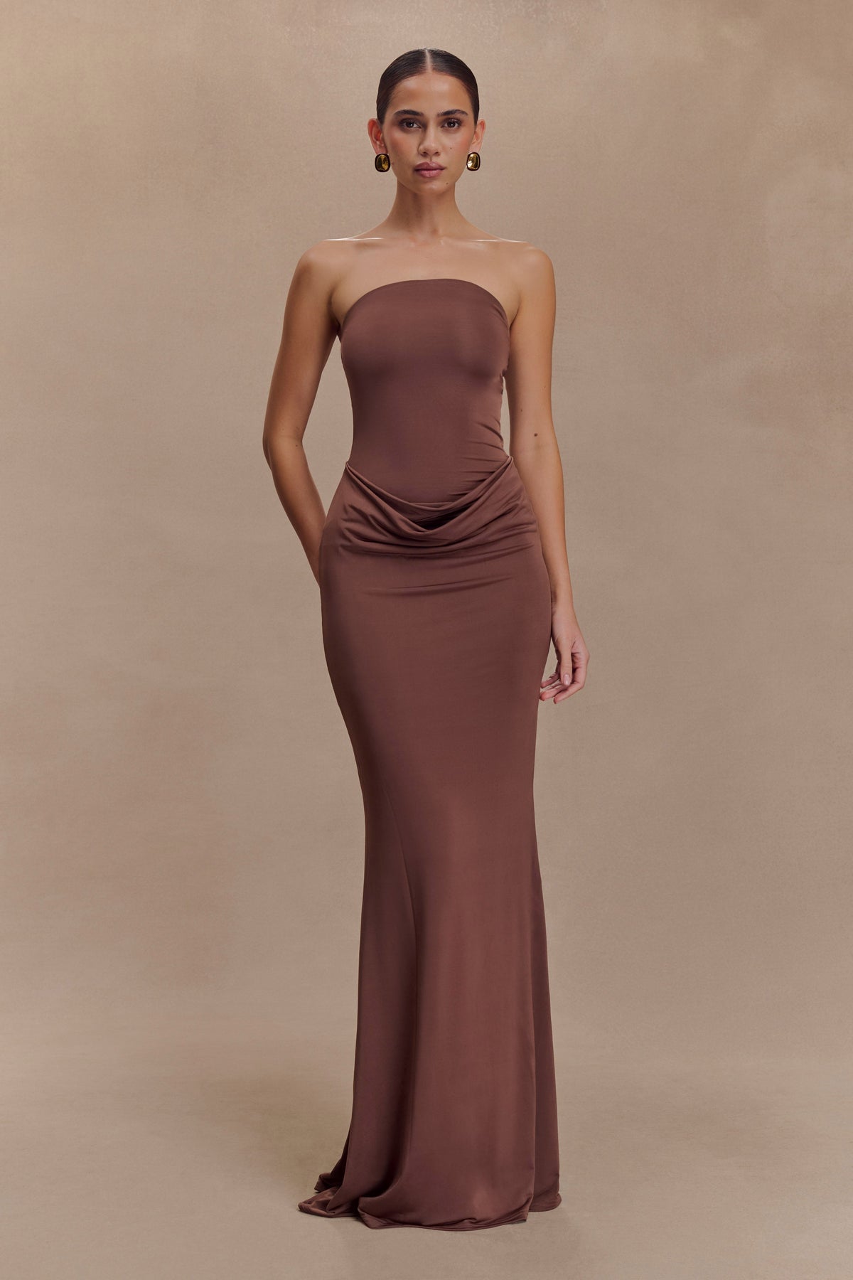Angelica Slinky Strapless Maxi Dress