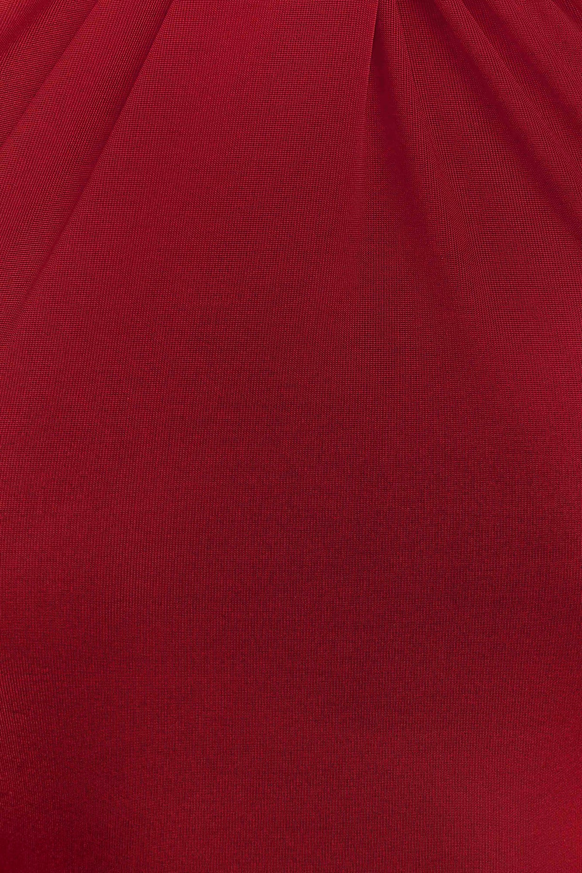 Micaela Red Dress with Halter Neck and Slinky Column