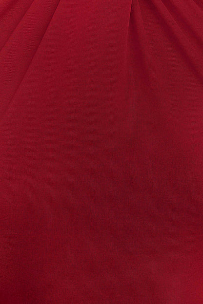 Micaela Red Dress with Halter Neck and Slinky Column