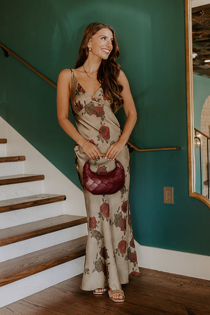Letitia Satin Floral Maxi Dress